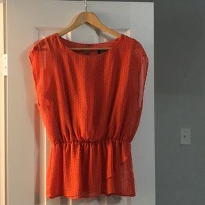 Bobeau orange blouse